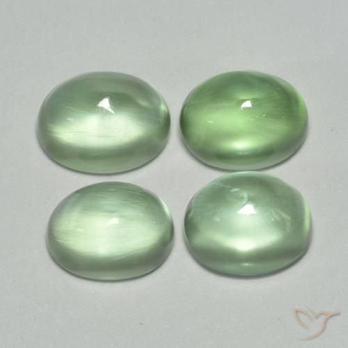 4.82ctw Natural verde quente Prehnite, oval, Transparente