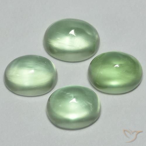 Pedras preciosas de Prehnite verde quente natural de 4.82 ct, oval, Transparente