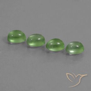 Pedras preciosas de Prehnite Verde médio natural de 4.35 ct, oval, Transparente