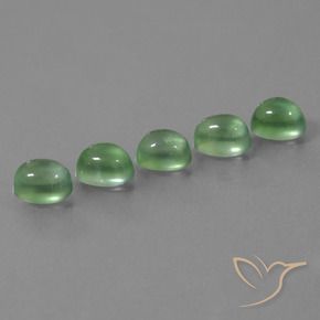 Pedras preciosas de Prehnite verde quente natural de 7.02 ct, oval, Transparente