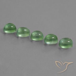 Pedras preciosas de Prehnite verde quente natural de 7.02 ct, oval, Transparente