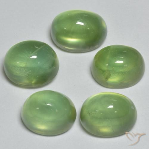 7.52ctw Natural Verde limão Prehnite, oval, Transparente