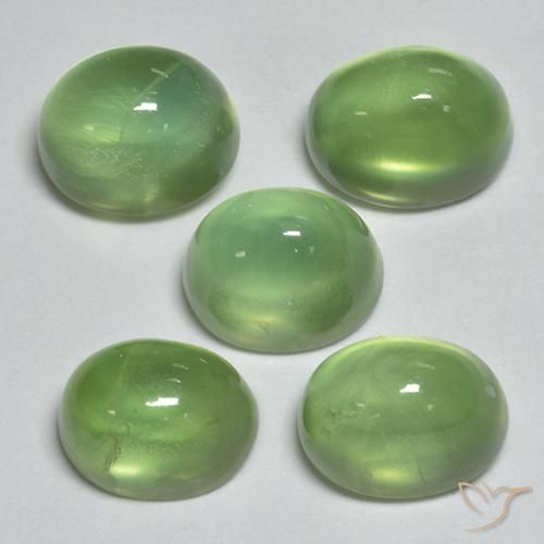 Pedras preciosas de Prehnite Verde limão natural de 7.52 ct, oval, Transparente