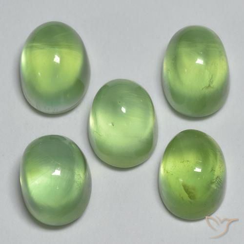 Pedras preciosas de Prehnite Verde limão natural de 7.52 ct, oval, Transparente