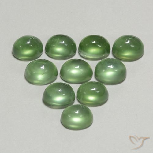 11.34ctw Natural Verde médio Prehnite, oval, Transparente