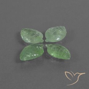 Pedras preciosas de Prehnite verde pêra natural de 19.75 ct, Chique, Transparente