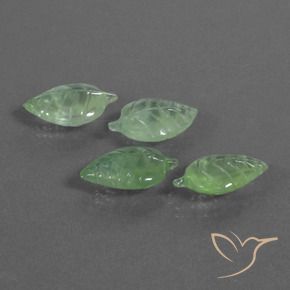 Pedras preciosas de Prehnite verde pêra natural de 19.75 ct, Chique, Transparente