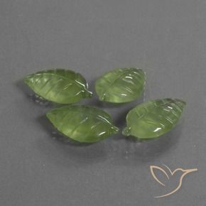Pedras preciosas de Prehnite verde pêra natural de 34.07 ct, Chique, Transparente