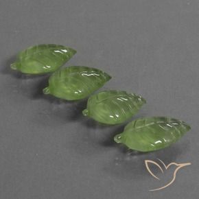 Pedras preciosas de Prehnite verde pêra natural de 34.07 ct, Chique, Transparente