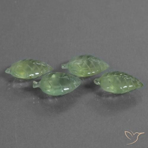 Pedras preciosas de Prehnite Luz verde natural de 23.84 ct, Chique, Transparente