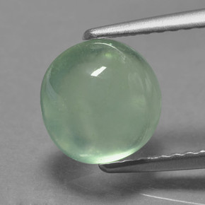 Prehnita verde natural 2,45ct, corte redondo, translúcido