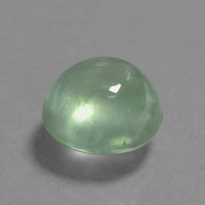 Prehnita verde natural 2,45ct, corte redondo, translúcido