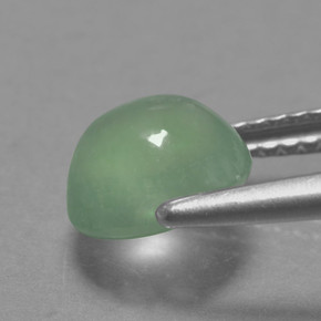 Prehnita verde natural 2,45ct, corte redondo, translúcido