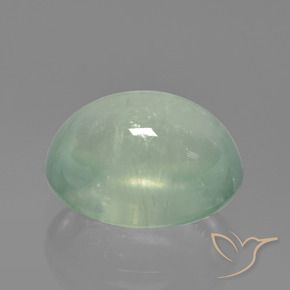 Prehnite Verde Menta Pálido Natural 2.73ct, oval, Translúcido