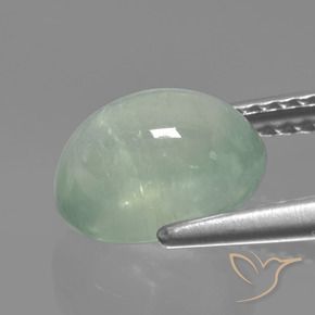 Prehnite Verde Menta Pálido Natural 2.73ct, oval, Translúcido