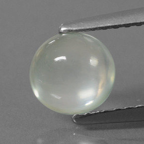 Prehnita verde natural 1,16ct, corte redondo, translúcido