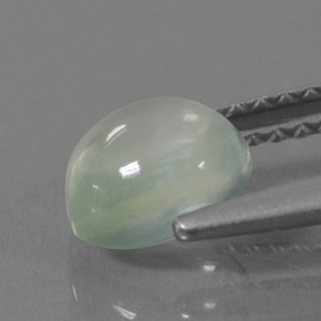 Prehnita verde natural 1,16ct, corte redondo, translúcido