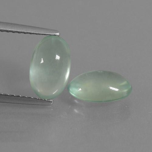 Pedras preciosas de Prehnite Verde Menta Claro natural de 3.57 ct, oval, Translúcido
