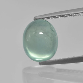 Prehnita verde natural 2,48ct, corte oval, translúcido