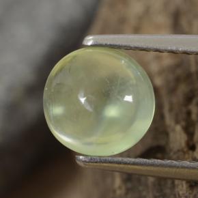 Prehnita verde natural 1,29ct, corte redondo, transparente