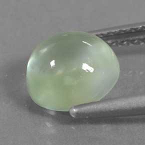 Prehnita verde natural 1,60ct, corte redondo, translúcido