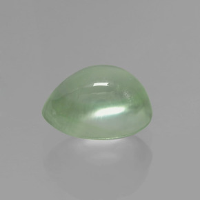 Prehnita verde natural 1,57ct, formato de pêra, translúcido