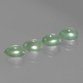 Pedras preciosas de prehnita verde natural de 4,62 ct, formato de pêra, translúcido