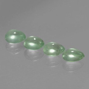 Pedras preciosas de prehnita verde natural de 4,62 ct, formato de pêra, translúcido