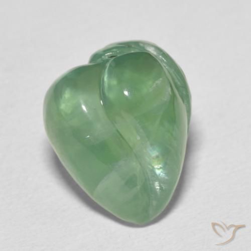 Prehnite Verde Terroso Pálido Natural 15.49ct, Chique, Translúcido