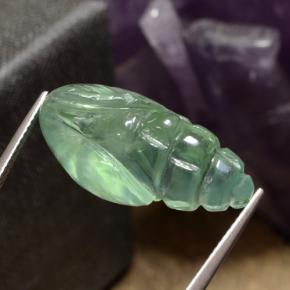 Prehnita verde natural 20,96ct, forma extravagante, translúcido