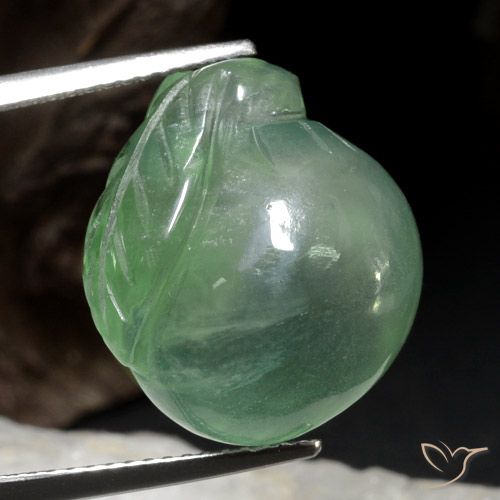 22.65ct Natural Hortelã clara Prehnite, Chique, Translúcido