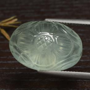 Prehnita verde natural 21,08ct, corte oval, translúcido