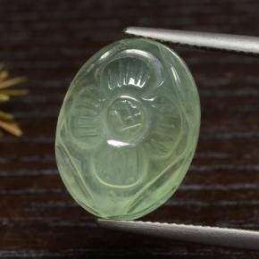 Prehnita verde natural 16,04ct, corte oval, translúcido