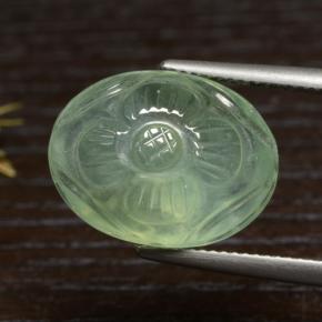 Prehnita verde natural 16,04ct, corte oval, translúcido