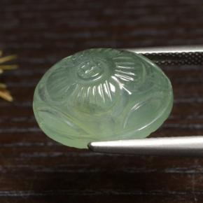 Prehnita verde natural 16,04ct, corte oval, translúcido