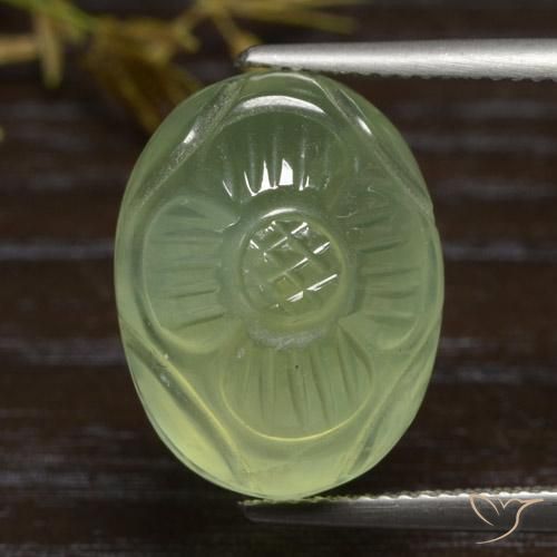 19.84ct Natural Amarelo verde Prehnite, oval, Translúcido