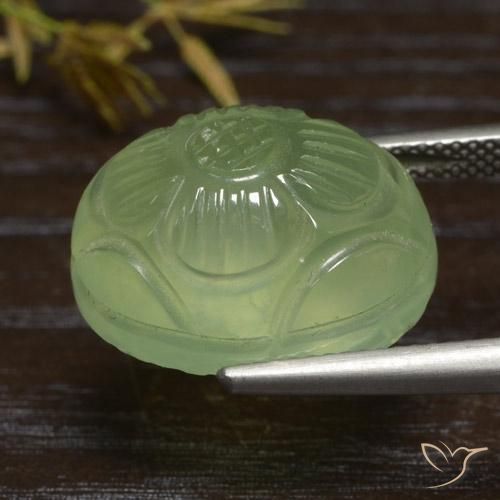 Prehnite Amarelo verde Natural 19.84ct, oval, Translúcido