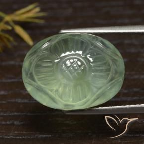 Prehnite verde quente Natural 15.27ct, oval, Translúcido