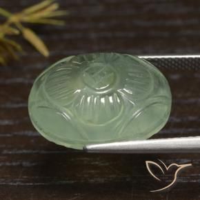 Prehnite verde quente Natural 15.27ct, oval, Translúcido