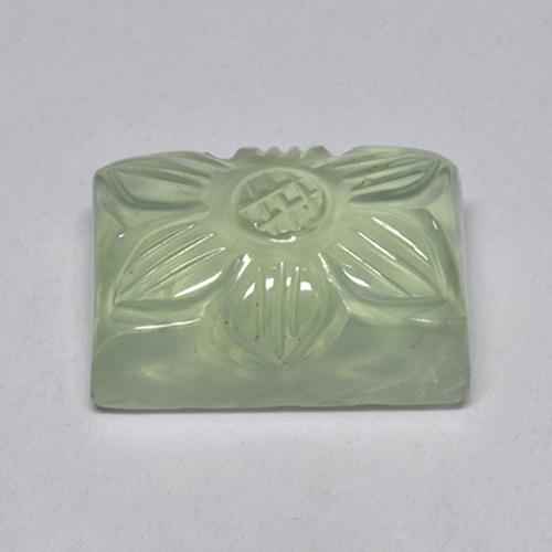 Prehnita verde natural 10,04ct, corte flor, transparente