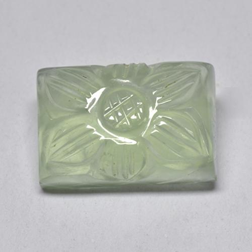 Prehnita verde natural 10,04ct, corte flor, transparente