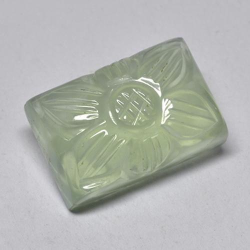 Prehnita verde natural 10,04ct, corte flor, transparente
