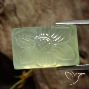 Prehnite Luz verde Natural 21.18ct, Flor cortada, Translúcido