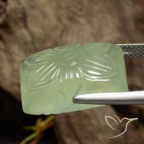 Prehnite Luz verde Natural 21.18ct, Flor cortada, Translúcido