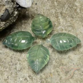 Pedras preciosas de Prehnite Verde Frio natural de 22.38 ct, Flor cortada, Transparente
