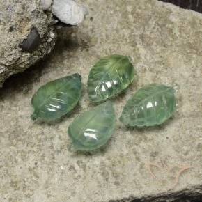 Pedras preciosas de Prehnite Verde Frio natural de 22.38 ct, Flor cortada, Transparente