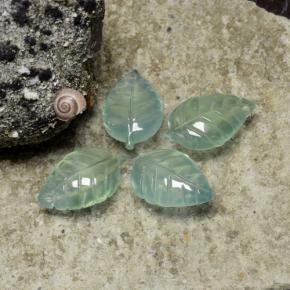Pedras preciosas de Prehnite Verde pálido natural de 23.65 ct, Flor cortada, Transparente