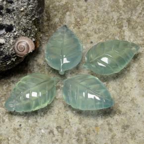 Pedras preciosas de Prehnite Verde pálido natural de 23.65 ct, Flor cortada, Transparente