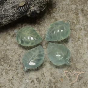 Pedras preciosas de Prehnite Verde Mar Claro natural de 14.67 ct, Flor cortada, Transparente