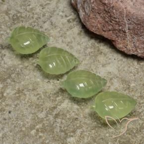 Pedras preciosas de Prehnite Pêra Pêra Verde natural de 21.50 ct, Flor cortada, Transparente